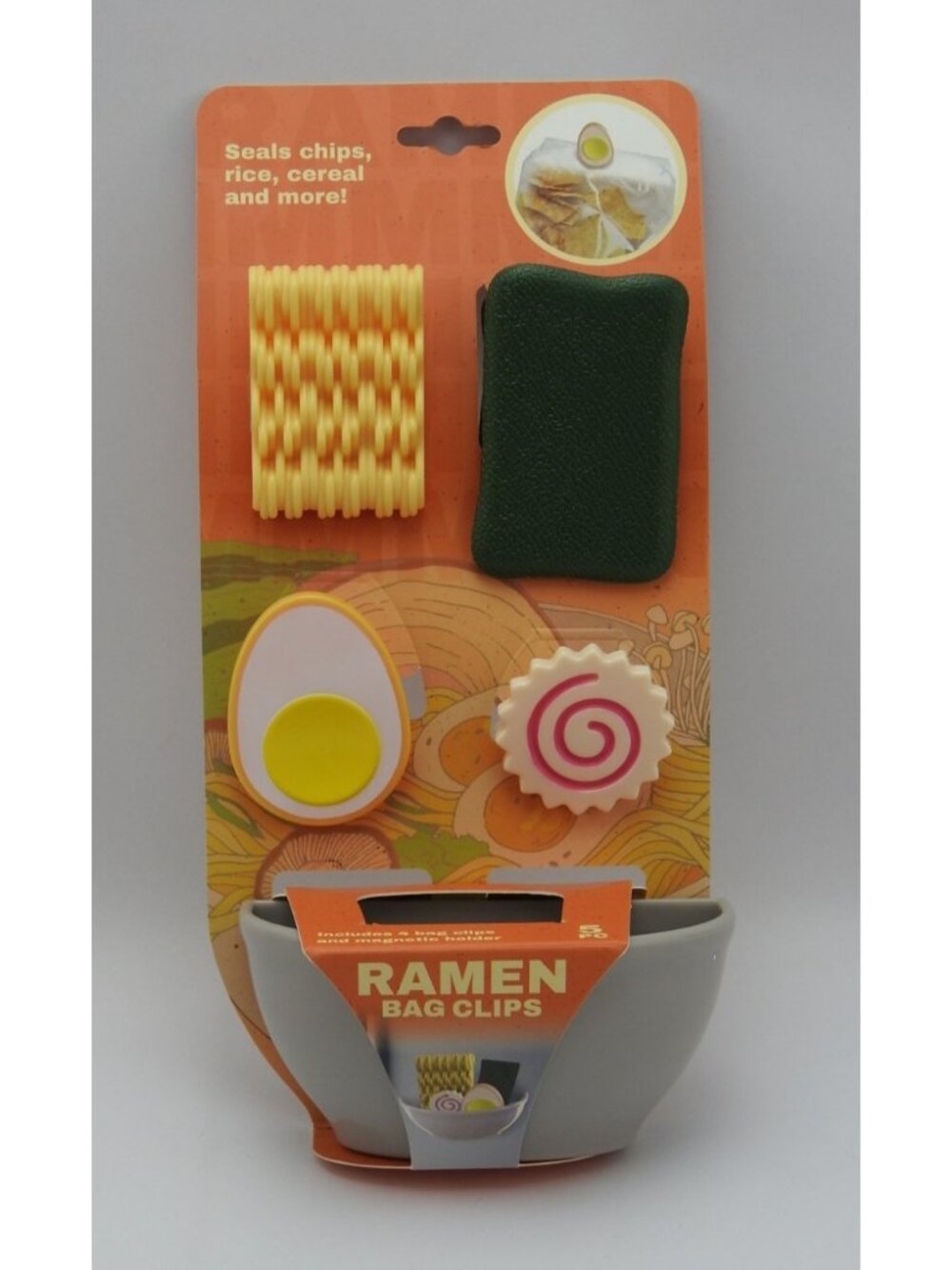 Ramen Noodle Bag Clips Magnetic Bowl Holder Set 4 Food Chip Clips New